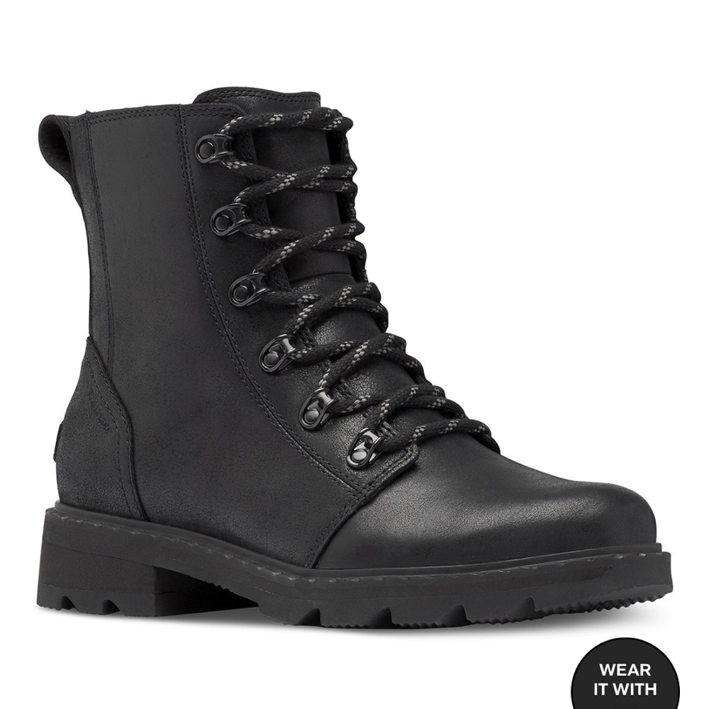 Sorel Lennox Leather Waterproof Lace Boots Combat Moto Size 6